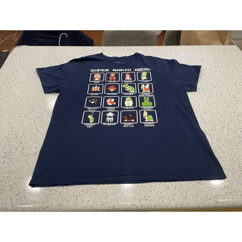 Super Mario Bros Shirt Mens XL Nintendo Video Game Toad Luigi Peach Goomba